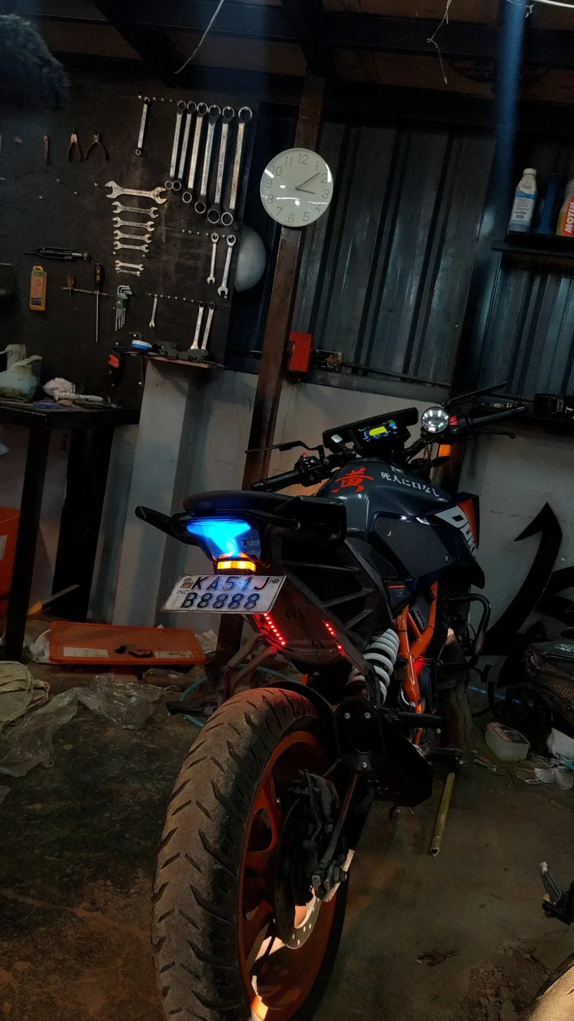 Motorcycle rear-end cleanup example