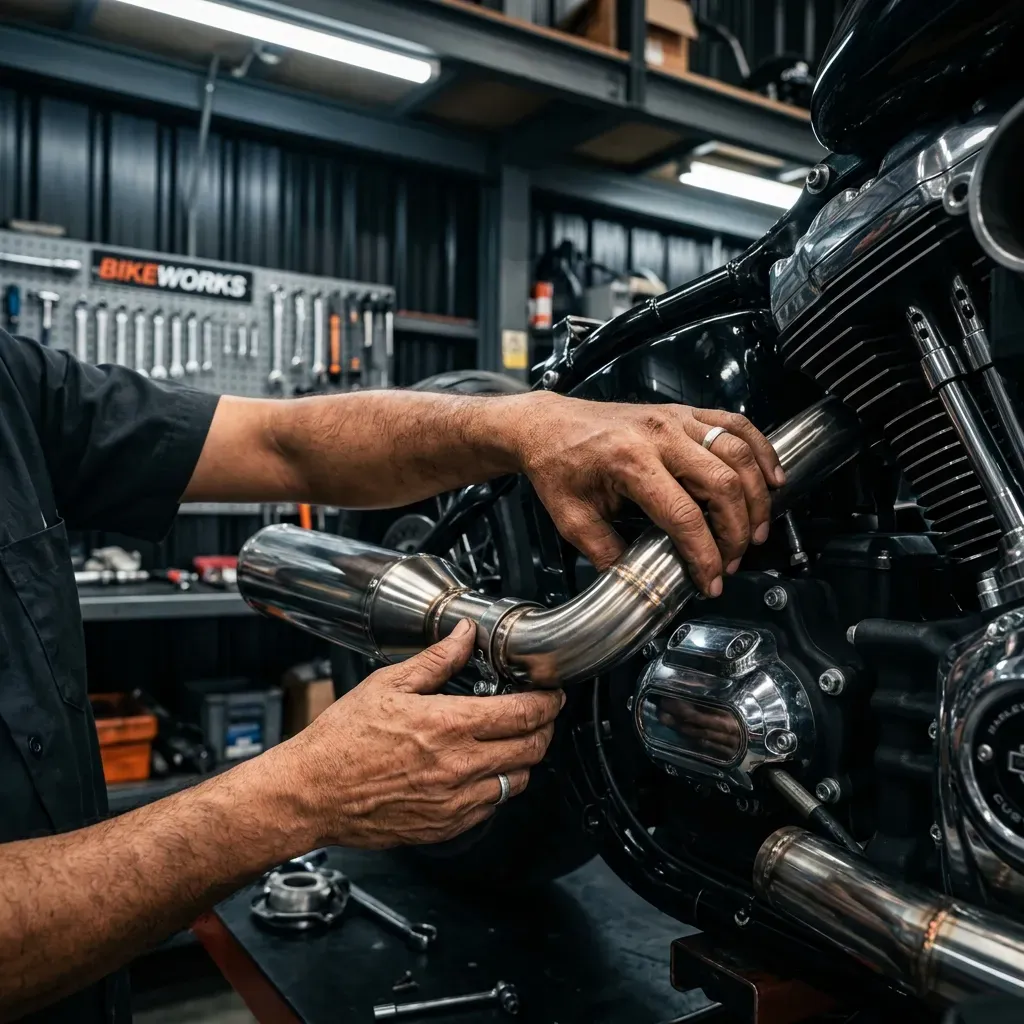 Mechanic bolting on a custom CNC-machined part